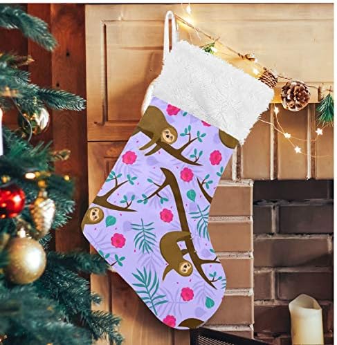 Божиќни чорапи на Алаза во џунгла Класик Персонализирани големи декорации за порибување за семејни празнични сезони за забави Декор