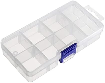 Кутија за складирање на компонентата Treedix PP Case 127 * 65 * 21мм пластичен организатор прилагодлив сад 10 отстранливи решетки за мрежни кутии