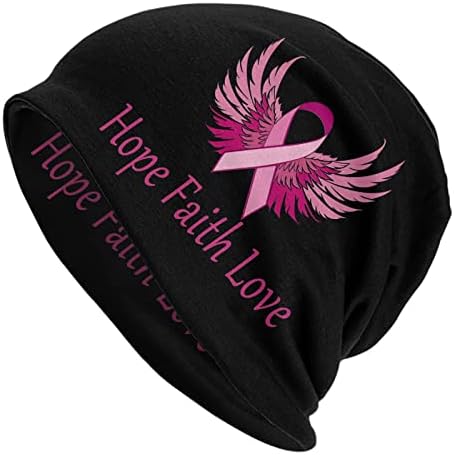 Тиајед Свест За Рак На Дојка Гравче, Мека Топла Капа На Черепот Растеглива Плетена Капа За Мажи И Жени Црна