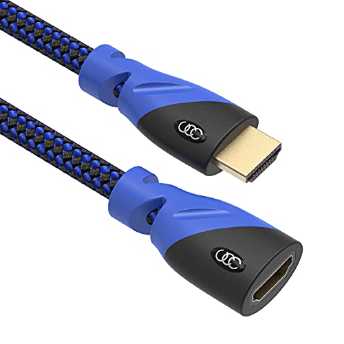 HDMI Extender - машки до женски, продолжен кабел - 15 стапки - 2 пакет - брз 4K HDMI Extender 15ft