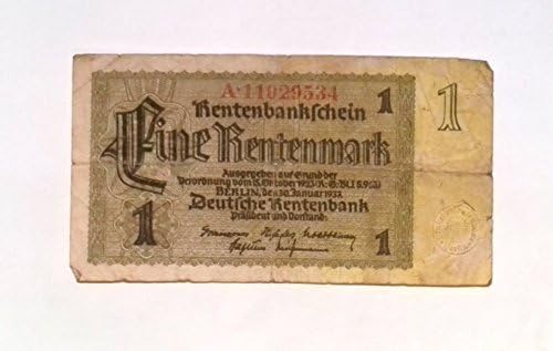 1937 Германија 1 Банкнота За Изнајмување