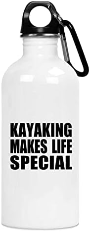 DesignSify Kayaking го прави животот посебен, 20oz шише со вода од не'рѓосувачки челик изолиран Тумблер, подароци за роденденски