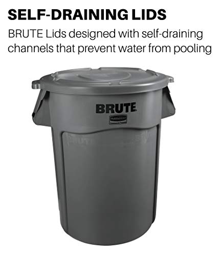 Rubbermaide Commercial Products Brute ѓубре може купол, сив, 32-галон, компатибилен со канти за отпадоци од тешки 32 галон