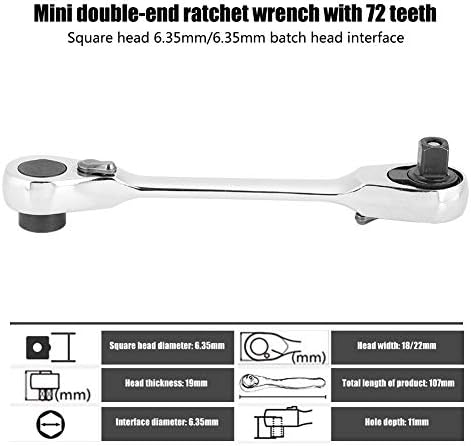 Qiilu Ratchet Screwpriver Bit Set 1/4 Mini Ratchet Socket Scoence Screw Stickpiger HEX вртежен момент на клучот на клучот Ален клуч