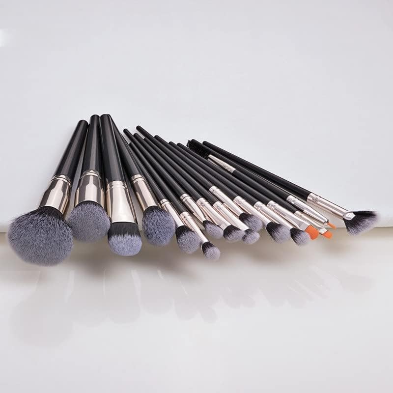 Ganfanren Brush Shume Set 16pies сочинуваат поставени комплети алатки црна синтетичка коса професионална четки за шминка