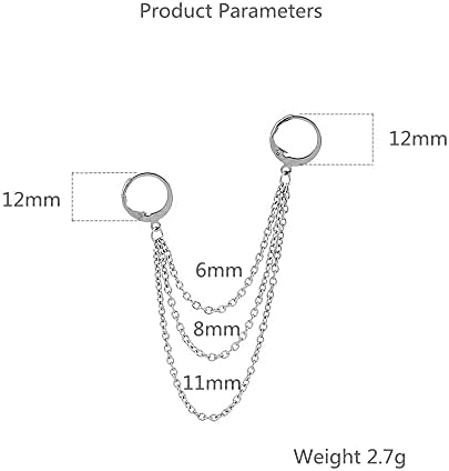Панк Минималистички Обетки Со Двоен Обрач За Жени Девојки Пар Од Нерѓосувачки Челик Мал Обрач Слоевит Ланец Со Робови Висат