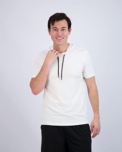 3 пакувања: Менс сув вклопување влага со кратки ракави со краток ракав Активен атлетски качулка пуловер џемпер