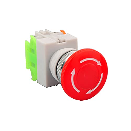 Kedu 22mm 10a 660V IP55 1NO 1NC црвена печурка за самостојно заклучување на копчето за итни случаи за итни случаи, копче LOAY7 PBCY090