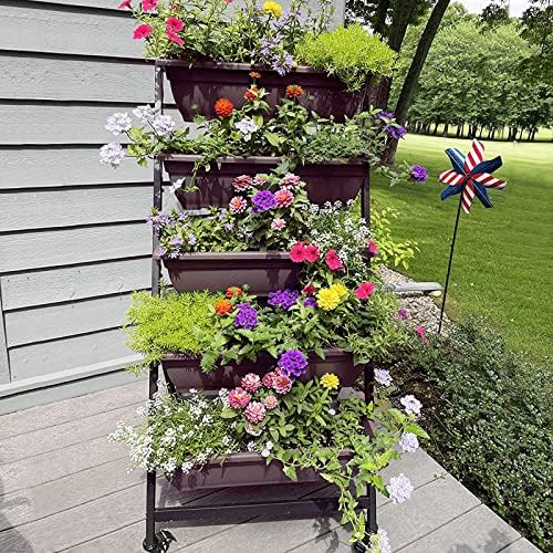 G Taleco опрема вертикална градинарска градина, вертикална подигната градинарски кревети кутија со 4 кутии со контејнери, одгледувајте