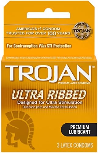 Тројански стимулации Ултра ребрестиот подмачкан кондом, 3 брои