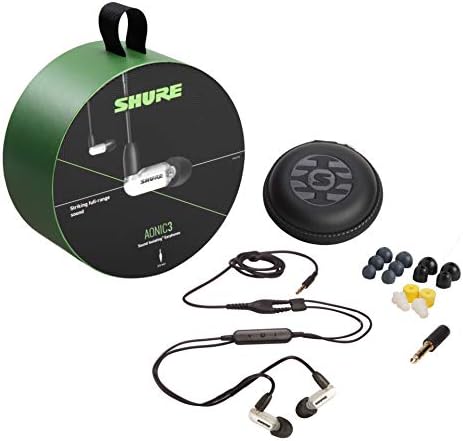 Shure AONIC 3 Жичен Звук Изолирање Слушалки, Јасен Звук, Еден Возач Со BassPort, Безбедна Во Уво Се Вклопуваат, Одвојува Кабел, Издржлив