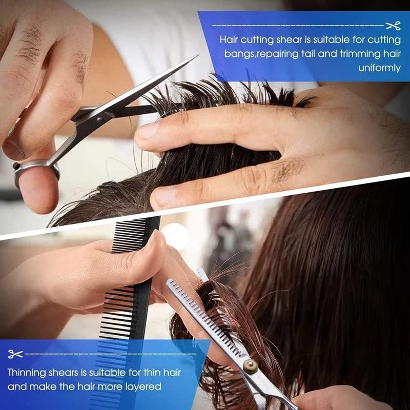 ZLXDP Професионални фризери за фризури 5,5/6 инчи ножици за коса Барбер ножици за намалување на стилот на стилизирање на смолкнување