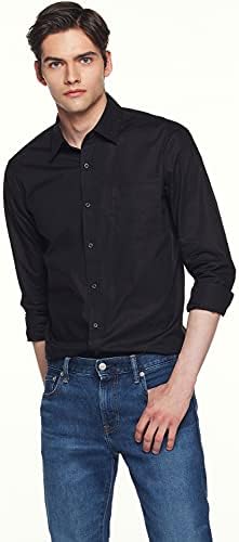 Редовни кошули со долги ракави на CQR, памучно копче за памук, обична кошула за топон
