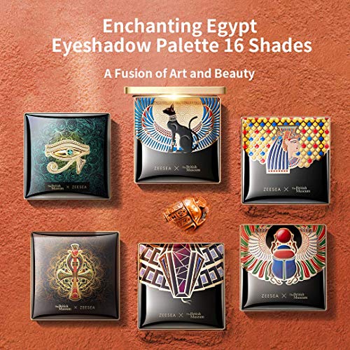 Зисеа Британскиот Музеј Египет Колекција Сенка За Очи Трепет Мат Сјај 16 Бои Палета На Сенки За Очи