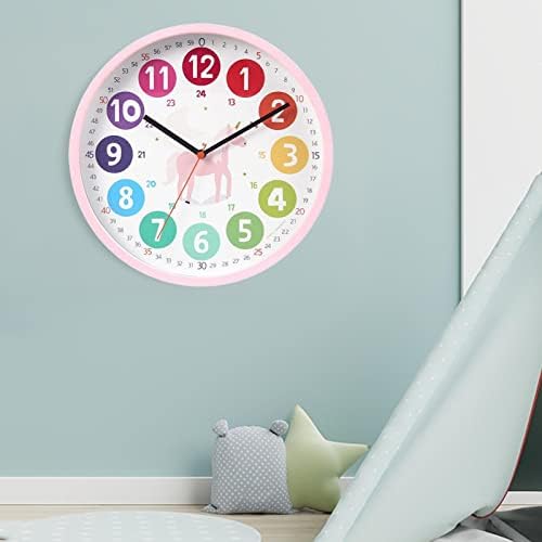 Magideal 10 “раскажувајќи часов за предавање на време, шарен wallиден часовник, тивок часовник за наставници во соба, коњ
