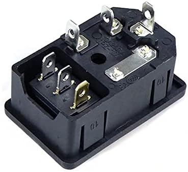 DFAMIN 10A 250VAC 3 PIN IEC320 C14 Влезен приклучок за приклучок за приклучок за напојување со прекинувач за приклучок на држачот на држачот за црвена ламба