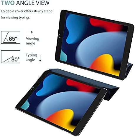 Procase iPad 10.2 Case 2021 9 -ти Gen/ 2020 8 -ми Gen/ 2019 7 -миот случај со затегнати стакло, заштитник на екранот на стакло,