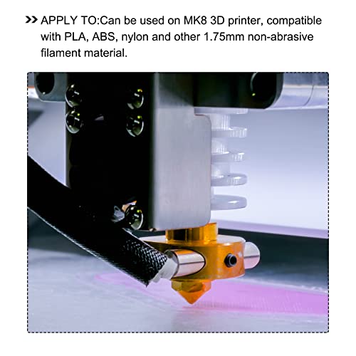 МЕТАЛИКИТЕТ 3Д печатач млазница 5 парчиња, месинг млазници Екструдер - за 3Д печатач MK8