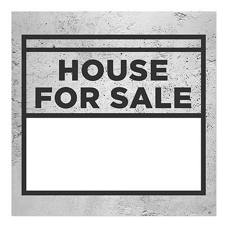 CGSignLab | Куќа за продажба -Базично сиво Влечење на прозорецот | 24 x24