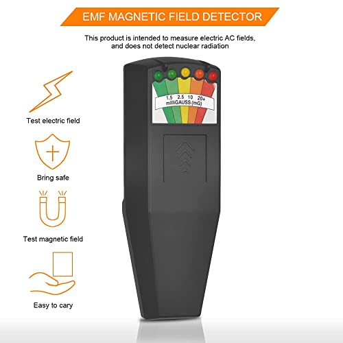 ЕМФ метар, 5 LED детектор за магнетно поле, тестер за опрема за лов на духови за инспекции за дома, канцелариски и надворешни инспекции