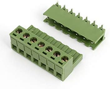 Нов LON0167 3 PCS 300V 10A 7P пинови PCB завртка за завртки за завртки за завртки од 5.08мм Армијата на Армијата Зелена (3 Stücke 300-V 10A 7P