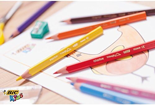 BIC Kids Evolution Evolution Ecolutions Триаголни моливи за боење - Пакет од 48 моливи во разновидни бои