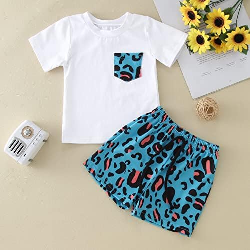 Момче бебиња мало дете деца бебиња момчиња облека летни леопард печатење краток ракав Т 12 бебе облека момче момче