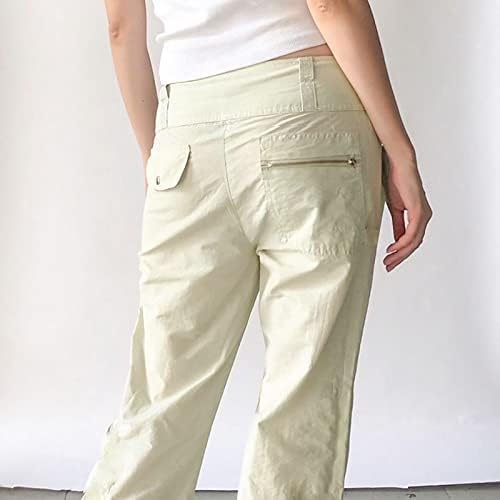 Естетика на модни панталони Естетика Гроздобер панталони со слаб половината џеб шик права тексас панталони естетски слатки панталони