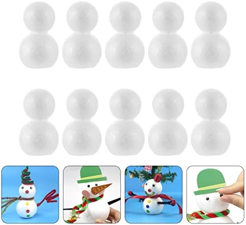 Јардве 20 парчиња Божиќна полистирен снежна пена од снежни занаети за деца занаетчиски занаети занает бело празно