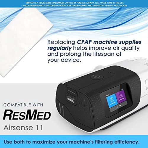 Premium Resway за еднократна употреба хипоалергичен CPAP филтри | Компатибилен со ResMed AirSense 11 | Ултра фини филтри за чад,