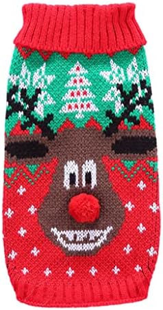 Ornaous симпатична куче мачка грда божиќен џемпер, миленичиња Божиќ ирваси плетени џемпер топли облека за одмор （xxl големина）