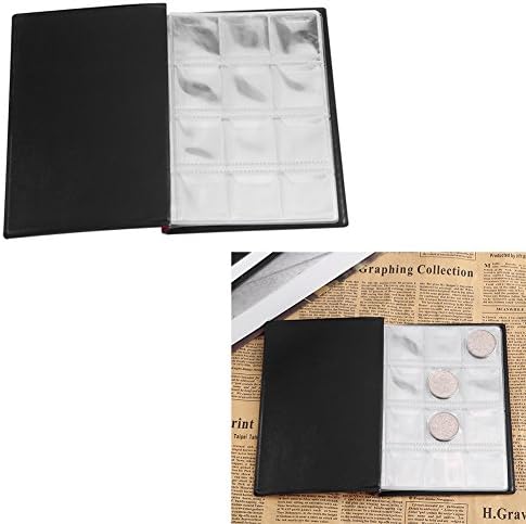 Coin Collection Album, 120 Pockets Money Currency Collectors Holder Commemorative Hardcover Book Foreign Currency Display Storage Case Folder Supplies