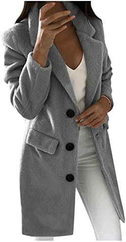 Бел палто, плус палто со големина на женски кул училишта со долг ракав кардиган Нова години џеб удобност лапел полиестер