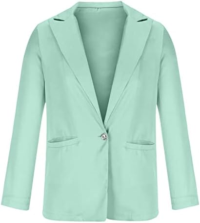 Женски блејзер отворен предниот дел лесен јак -кардиган јакни мода со долги ракави деловни работи случајни костуми јакни