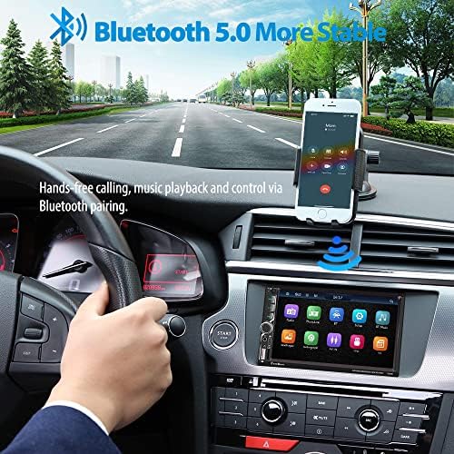[Надградба на безжичен] Двоен Дин Цари Стерео со безжичен CarPlay/Android Auto, 7-инчен LCD радио-екран на допир на допир на допир на допир на