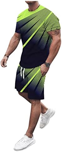 Zhensanguo Менс модни летни кошули за мажи со кратки ракави маички и класични спортови шорцеви поставени тренерки