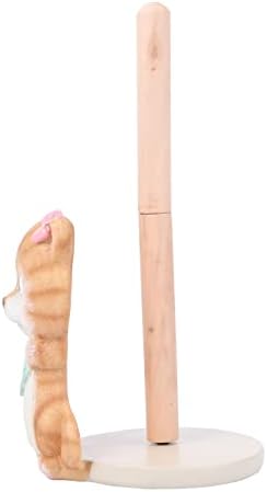 Предиво ролна мачка хартија држач за држач за подни пешкири статуа декор за пешкир решетката со полица животна тоалетна хартија стојат кујнски