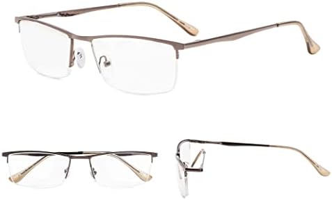 Очила за читање на гуми 8 пара класични лесни правоаголни читатели за мажи за мажи +2,00