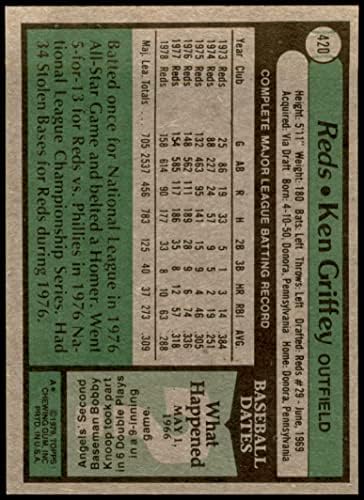 1979 Топпс 420 Кен Грифи Синсинати црвени NM+ црвени