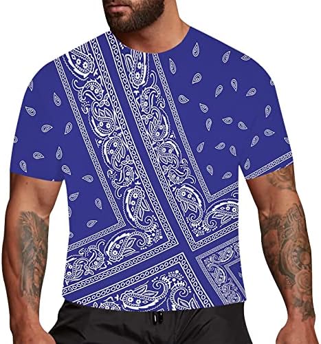 2023 Нови машки модни 3Д маици за печатење Смешна графичка шема на екипаж на екипаж за кратки ракави маички V вратите кошули