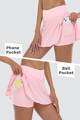 Песни плетено тениско здолниште, жени со високи половини атлетски голф здолниште со џебови за трчање