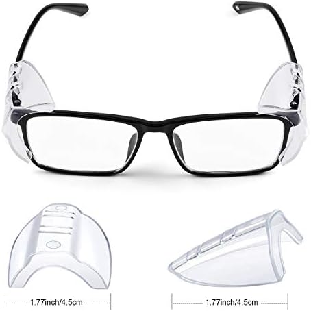 8 пара очила за очи на очи, флексибилно лизгање на страничните штитови за безбедносни очила се вклопуваат во мали за очила за очила