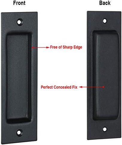 Forliggio (2 пакувања 6,5 Повлечете ја рачката за влечење за лизгачки врати од врата и плакари, правоаголни мат црни