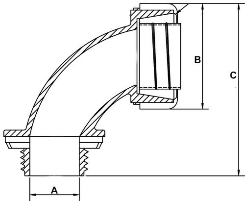 Морис 15297 Изолиран течен конектор за грло, тесен конектор, цинк умира, 90 степени, големина од 2 конец