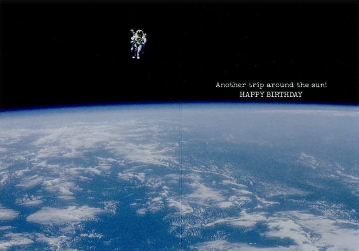 Астронаутот на Аванти Прес лебди во вселенска Америка Колекција Хумористична / Смешна роденденска картичка
