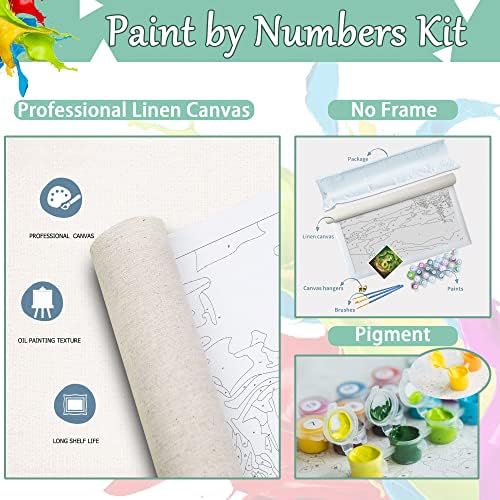 Paint Eimivrc со броеви 4 пакувања со броеви за деца за возрасни, боја по број за декор на подароци