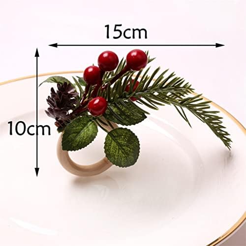 PQKDY 5PCS Божиќна салфетка прстени Дедо Мраз за цветна крпа за цвеќиња за (боја: А, големина