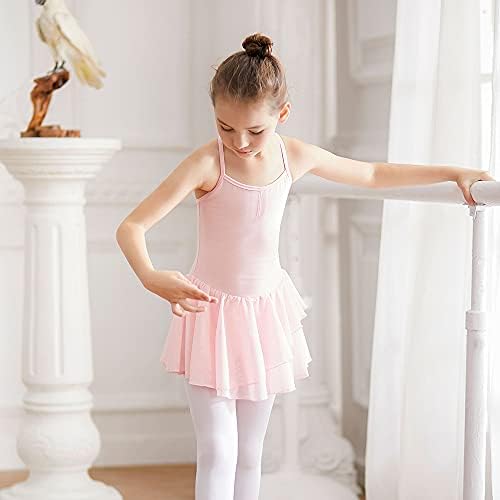 Мекеос балетски леотарди за девојки дете за деца, летоарди кратки/долги ракави здолништа балерина облеки