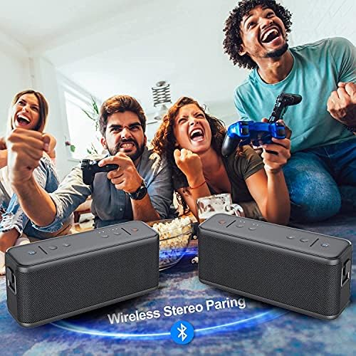 Лезии 40w Преносни Bluetooth Звучници, Безжичен Звучник со 360°TWS Опкружувачки Звук, IPX7 Водоотпорен СО HD Звук, Bluetooth