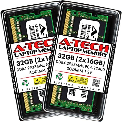 A-Tech 32gb Комплет RAM МЕМОРИЈА за Acer Нитро 5 AN515-55-55M1 Игри Лаптоп | DDR4 2933MHz SODIMM PC4 - 23400 Меморија Надградба Модули